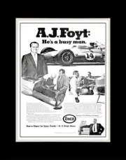 1967 AJ Foyt He's a Busy Man ENCO - Matted for 11x14 Frame