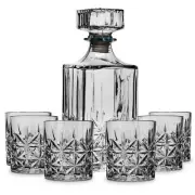 Fifth Avenue Islay Whiskey Decanter and Glass Set, 7-Piece Set for Liquor, Sc...