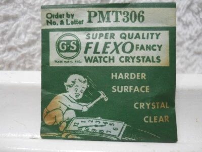 GS PMT306 Watch Crystal Fit Elgin 1817 1819 1889 - 22.8 x 18.2 mm - Replacement