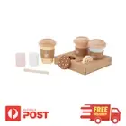 Kids 9 Piece Wooden imaginary Babychino Coffee Tea Set Toy Pretend Gift AUS