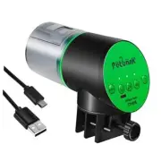 Automatic Fish Feeder for Aquarium - Rechargeable Food Dispenser for Fish Green