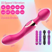 Rechargeable Dildo Wand Vibrator Anal Clit GSpot Stimulator AV Big Women Sex Toy