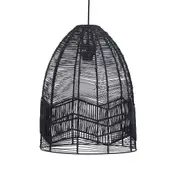 Serang Cane Pendant Light Shade Only Black 35cm