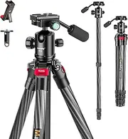 [Manbily] Camera Tripod 63 Inch Carbon Fibre Tripod Monopod with 360° Photography Ball Head for Travel Removable Handle Photo Tripod with Quick Release Plate for DSLR Canon Nikon Sony