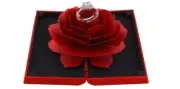 Propose Ring Romantic Red Rose Jewelry Box Engagement Velvet Case Wedding Rings