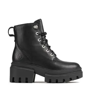 【Timberland】女款黑色全粒面皮革6吋綁帶靴(A41S7015)