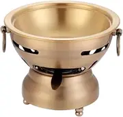 JBNCRYGD Enameled Single Small Hot Pot Pure Copper Handmade Alcohol Stove Old Home Hot Pot Pot Potluck Outdoor Camping,A
