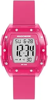 [Skechers] Women's Sawtelle Digital Pink Silicone Watch, Pink