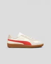 [Puma] Puma Women's Army Trainer Shoes in Warm White/Puma Red/Gum Size 2 2 Warm White/Puma Red/Gum
