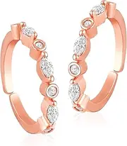 [Aheli] Rose Gold Plated Cubic Zirconia Studded Toe Ring Fancy Bichiya Jewellery for Women, Brass, No Gemstone