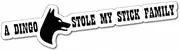 Dingo Stole My Stick Figure Family Sticker
