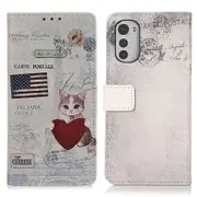 For Motorola Moto E32 Adjustable Stand Function Leather Phone Case Pattern Printing Magnetic Wallet Protective Cover