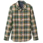 PrAna Shacket Shirt Jacket Womens XL Green Gold Plaid Flannel Organic Cotton
