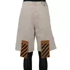 Off-White Virgil Abloh Fleece Panel Denim Shorts With Patches Ecru White 36 XL