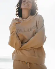 [Billabong] Billabong Women's Baseline Pop Hoodie in Soft Sand Natural Size Medium M Soft Sand Natural