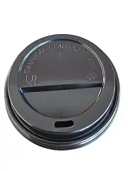 80mm Black Travel Lids for 8oz/10oz Coffee Cups Disposable Takeaway