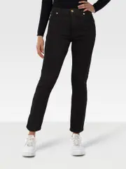 Black Denim Horse Bit Detail Skinny Jeans