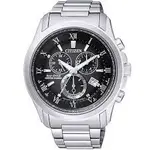 【聊聊私訊甜甜價】【CITIZEN ECO-DRIVE】航道環行三眼計時錶-黑X銀(BL5540-53E)