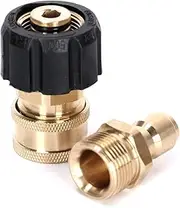 Ruimou 2PCS High Pressure Washer Adapter Set (M22-14mm Inner Diameter to 3/8 Female Head+M22-14mm Inner Diameter to 3/8 Male Head) for Connecting Universal Guns, Hoses, and Pumps, 5000PSI