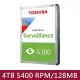 TOSHIBA 影音監控 S300 3.5吋 4TB 5400 RPM/128MB (HDWT840UZSVA)