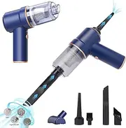 Omiention 3PC Car Vacuum Cleaner Cordless, 9000PA Suction 120W Wet/Dry Use Portable Vacuum Cleaner with Multi-nozzles and Floor Brush for Vehicle/Home/Office