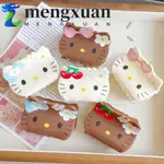 MENGXUANHELLOKITTY頭髮爪,動物蝴蝶結卡通貓鯊夾,幾何圖形髮飾韓版風格亞克力髮夾