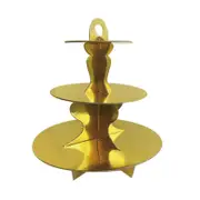 Gold 3 Tier Cupcake Stand Cardboard Cake Dessert Display Birthday Party Decor
