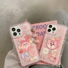 Cute Cartoon Kirby Bear Case Cover for iPhone 14 15 16 Plus 12 13 11 Pro Max XS
