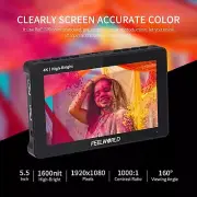 FEELWORLD F5 PROX 5.5 inch 1600nit 4K HDMI Monitor Touch Screen for Camera DSLR
