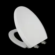 White Elongated Thick Toilet Seat Soft Close Heavy Duty Quick Release Grip-Tight Bumpers U V Shape AU Quick-Attach Hardware,No Slam Toilet Seat B2A1