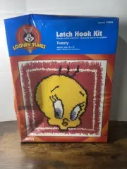 Vintage 1997 Looney Tunes Latch Hook Kit Tweety Bird LT0003 New 13" x 13"
