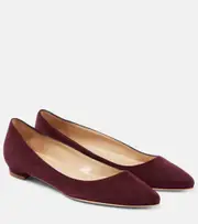 [Manolo Blahnik] Manolo Blahnik BB suede ballet flats AU 6 red