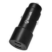 Bonelk Eco Series 38W PD USB-C Car Charger Adapter For iPhone/Samsung Black