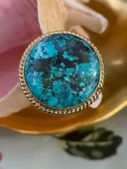 Charles Albert Turquoise & Alchemia Gold Handcrafted Cocktail Ring