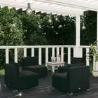 Modular Design Garden Lounge Set Outdoor Sofa Chairs Patio Furniture Black 4PCS