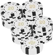 SAFIGLE Realistic Poker Chips 50 Counters Numbers Chips Game for Poker Dice Dice Game Props