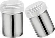 2pc Metal Sugar Powder Cocoa Portable Stainless Steel Shaker Dispenser Fine Mesh Powder Shaker Duster for Kitchen