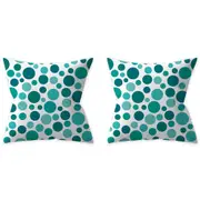 Pillow Cover 2-Pack Aqua Turquoise Blue Cushion Cover Throw Pillow Cover -Dots