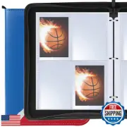 Leatherette 4 Pocket Trading Card Binder Album Holder Pages Folder Protector