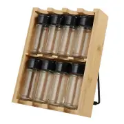 Davis & Waddell Spice Jars with Rack 8 Kitchen Canisters and Spice Holder