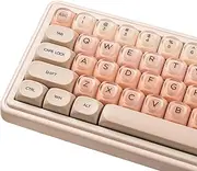 Pink Cute MOA dye-Sublimation pbt keycaps Set Cherry mx 61/64/68/75/84/87/104 Mechanical Keyboard Replacement Rounded Corners Cute Translucent Design 132 Keys