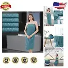 Set of 4 Extra Large Microfiber Bath Sheets - 35x70" Turquoise Towel Collection