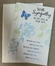 Sympathy Greeting Card w/ Envelope ~ Loss of Your Wife