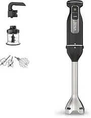 Ninja Foodi 3-in-1 Hand Blender, Hand Mixer & Chopper, Food Processor with 3 Attachments, 850W Powerbase, Immersion Blender, 5 Mixing Speeds, 2 Blending Speeds, 1.5m Cord, Black CI100UK