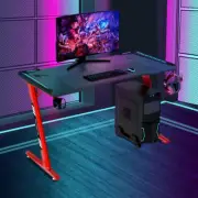 1.4M Large Gaming Desk Computer Table Home Office with LED Lights RGB Lighting