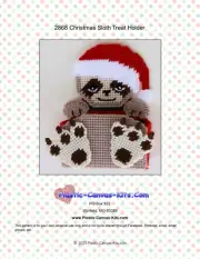 Christmas Sloth Treat Holder- Plastic Canvas Pattern or Kit