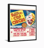 Clyde Beatty-Cole Bros The world's largest circus 1965 framed art print poster