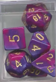 NEW Style ! CUBE RPG Dice Set of 7 - Twisted Blue-Purple