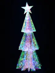 Iridescent Holographic & Multi Colour LED Christmas Tree Light Display - 1.1m