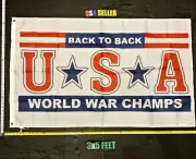 American Flag FREE FIRST CLASS SHIP Trump Back 2 Back World Champs USA Sign 3x5'